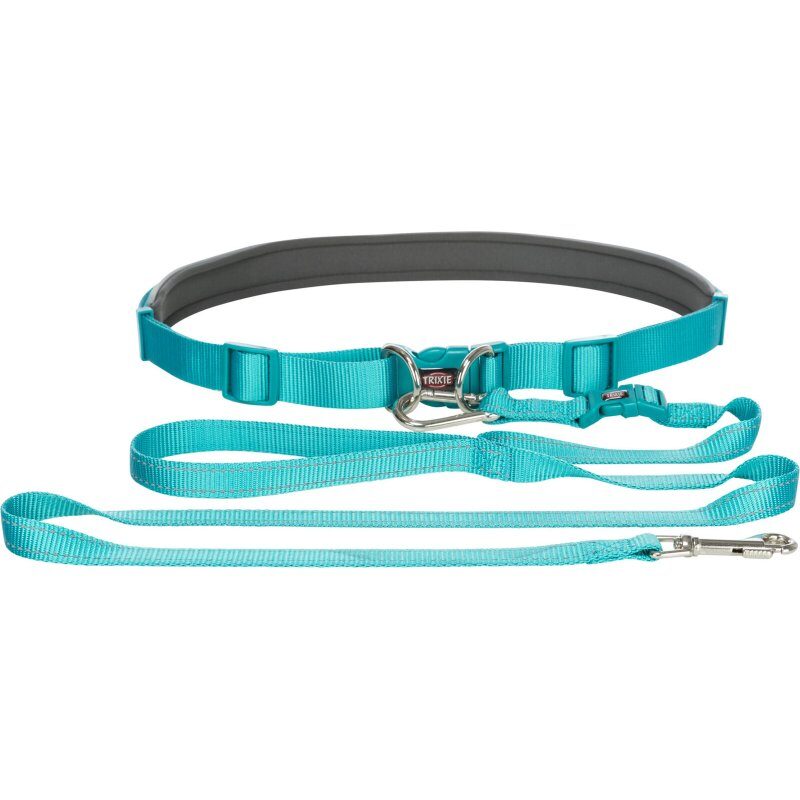 Pavada skriešanai - Trixie Waist belt with leash, neoprene padded, belt: 60–130 cm/35 mm, leash: 1.20 m/15 mm