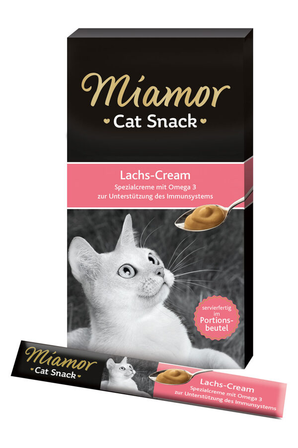 Miamor Lasch Cream gardums kaķiem ar lasi un Omega3 15g x 6 - Speciāls krēms ar lasi