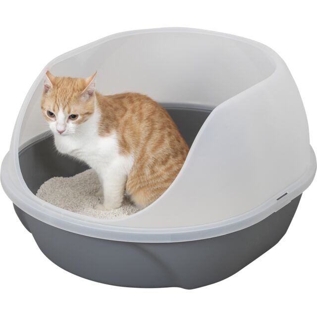 Kaķu tualete ar augstām apmalēm 48 × 30 × 58 cm : Trixie Simao cat litter tray, high rim, , grey