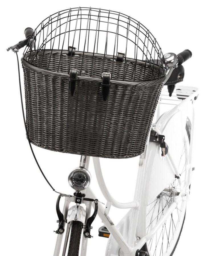 Grozs suņu pārvadāšanai (stiprināma pie velosipēda) : Trixie Front bicycle basket, 44 × 34 × 41 cm, anthracite