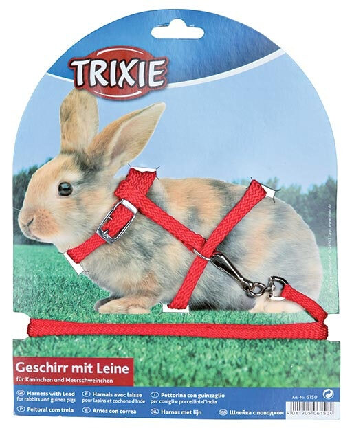 Aksesuārs grauzējiem - Trixie Rabbit Harness with Lead, Herness 8mm, Lead 1.25m