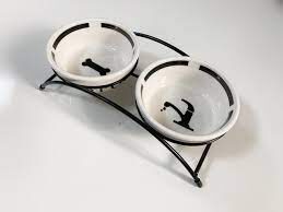 Trixie Eat on Feet bowl set, 2 × 0.25 l/, ø 13 cm, white/black