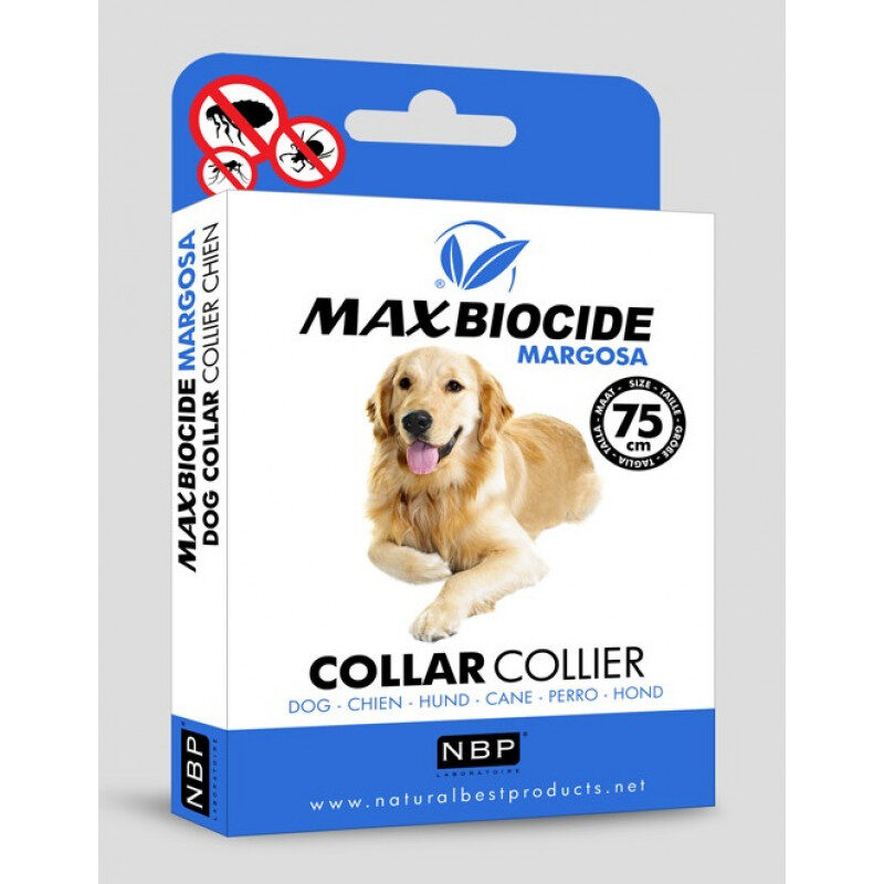 MAX BIOCIDE Margosa Large Dog Collar, 75cm - Dabīgā pretparazītu kaklasiksna lielo un vidējo šķirņu suņiem