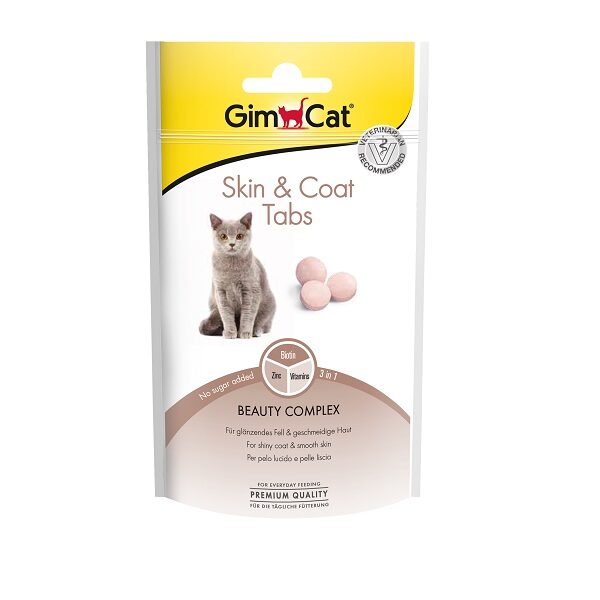 Vitaminizēta papildbarība kaķiem - GimCat Skin & Coat Tabs 40 g.