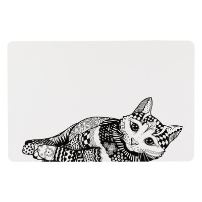 Paklājiņš kaķu barošanai - Trixie Zentangle place mat, 44 × 28 cm, white/black
