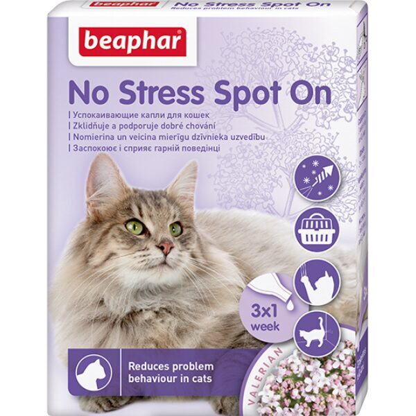 Nomierinošs līdzeklis kaķiem – Beaphar No Stress spot on cat (3pip.)
