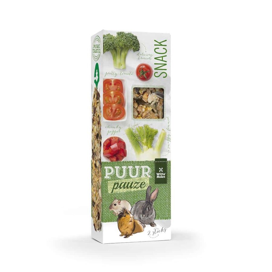  Witte Molen Puur PAUZE gourmet treat sticks Broccoli/Tomato for Rabbits and Rodents, 110g/2gab.