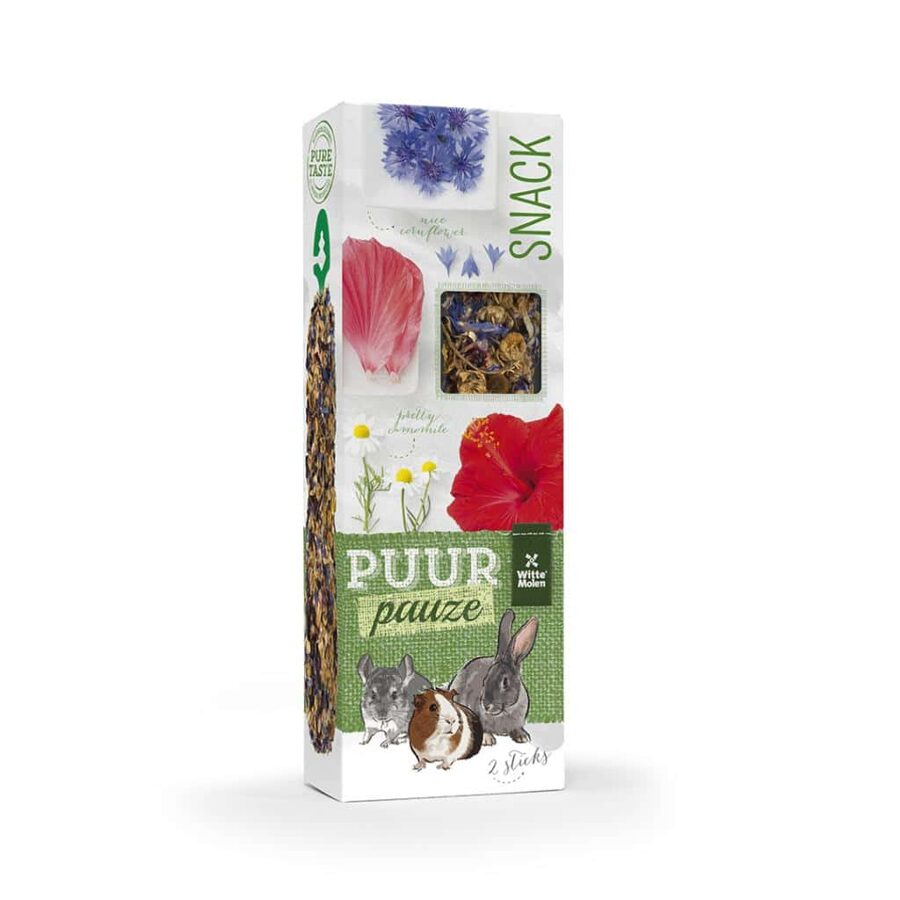 Witte Molen Puur PAUZE gourmet treat sticks Chamomile/Koreander for Rabbits and Rodents,110g/2 gab.