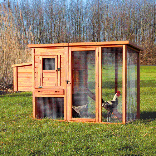 Būris-mājiņa putniem - Trixie Chicken Coop with Enclosure. 170 × 105 × 77 cm; Height: 105 cm; Colour: brown