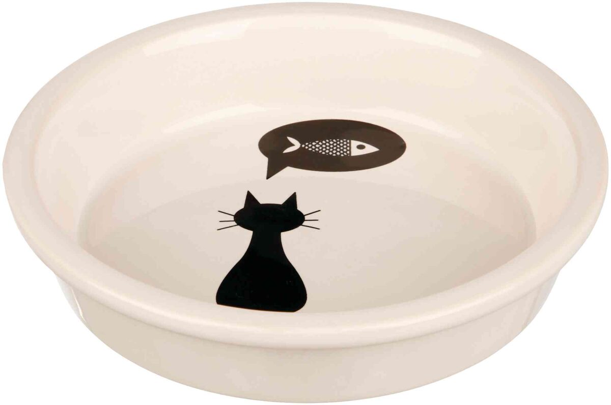Keramiskā bļoda kaķiem - Trixie Ceramic bowl, cat, 0.25 l/ø 13 cm, white