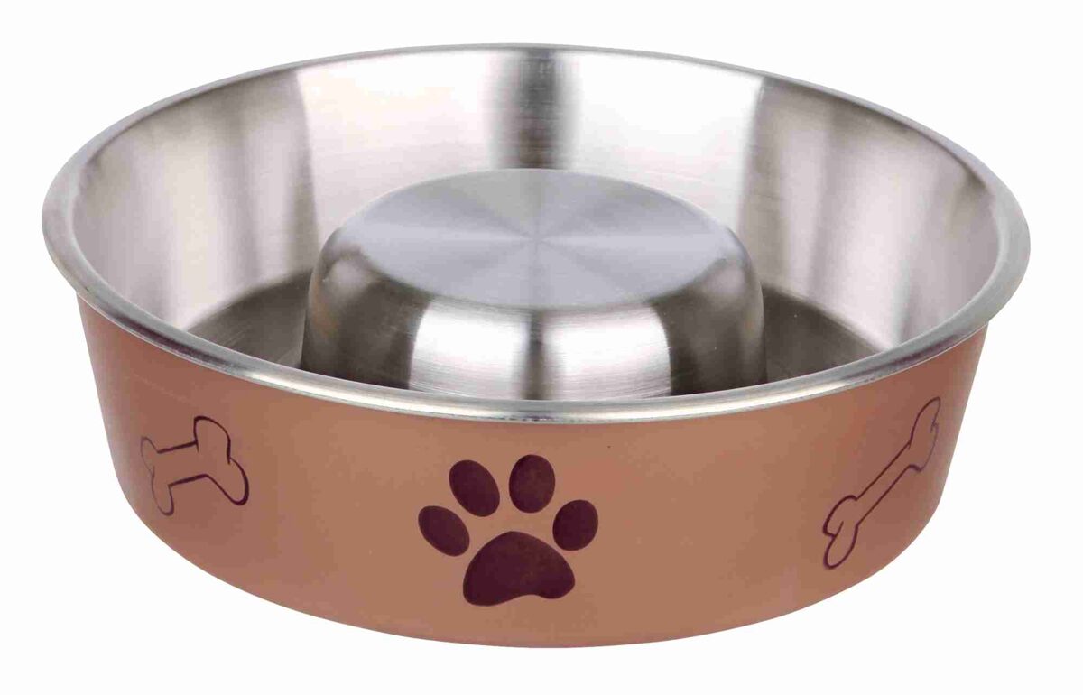 Bļoda suņiem - Trixie Slow Feed stainless steel bowl, 1.4 l/ø 21 cm