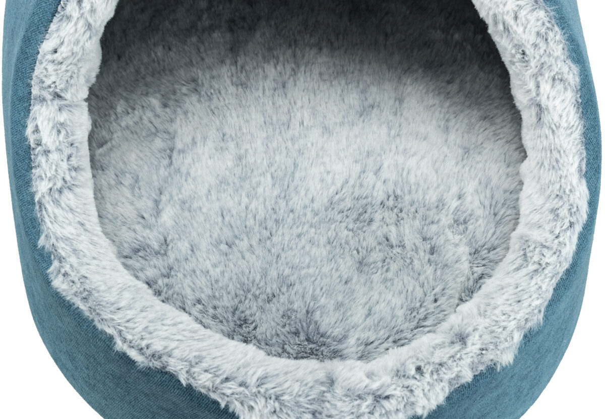Guļvieta dzīvniekiem - Trixie Tonio vital cuddly cave, 35 × 30 × 40 cm, petrol/white-grey