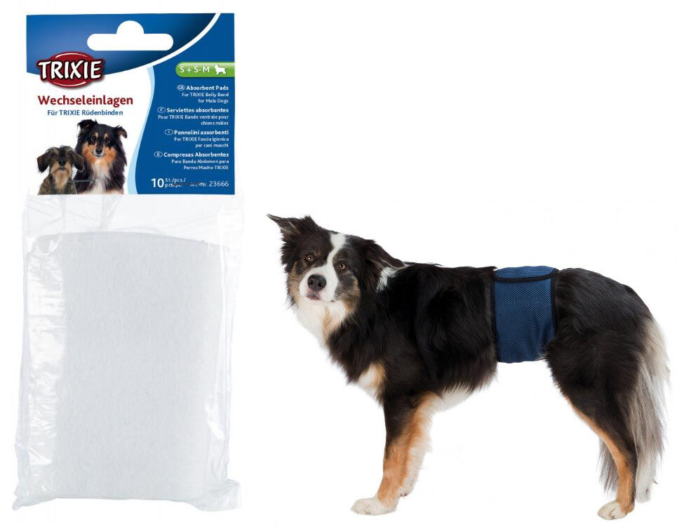 Ieliktnīši : Trixie Pads for belly band for male dogs, S, S–M, 10 gab.