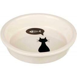Keramiskā bļoda kaķiem - Trixie Ceramic bowl, cat, 0.25 l/ø 13 cm, white