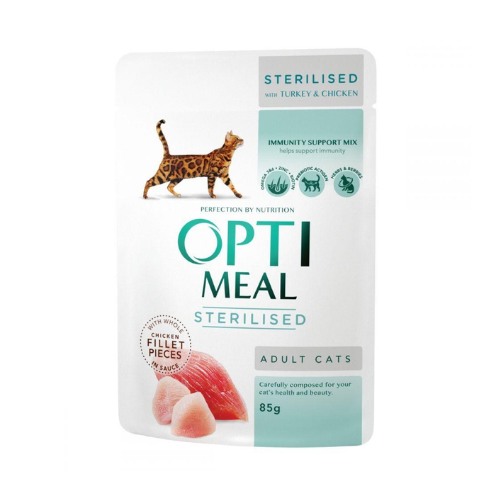 OPTIMEAL™ pilnvērtīga konservētā barība sterilizētiem un