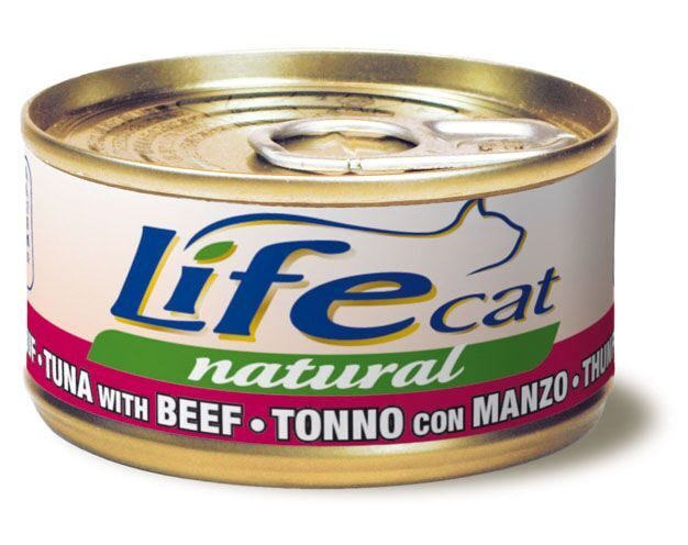 LIFE CAT TUNA with BEEF 85g - Полноценное консервированное питание для кошек с тунцом и говядиной
