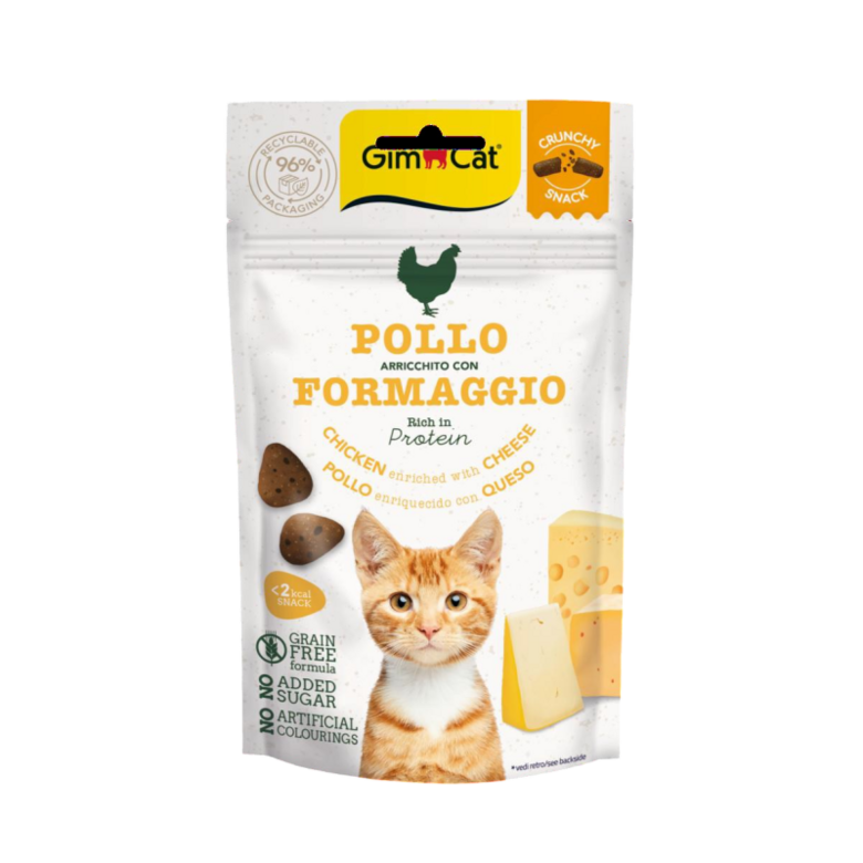 GimCat Crunchy Snacks Chicken with Cheese, 50g (ar vistu un sieru)