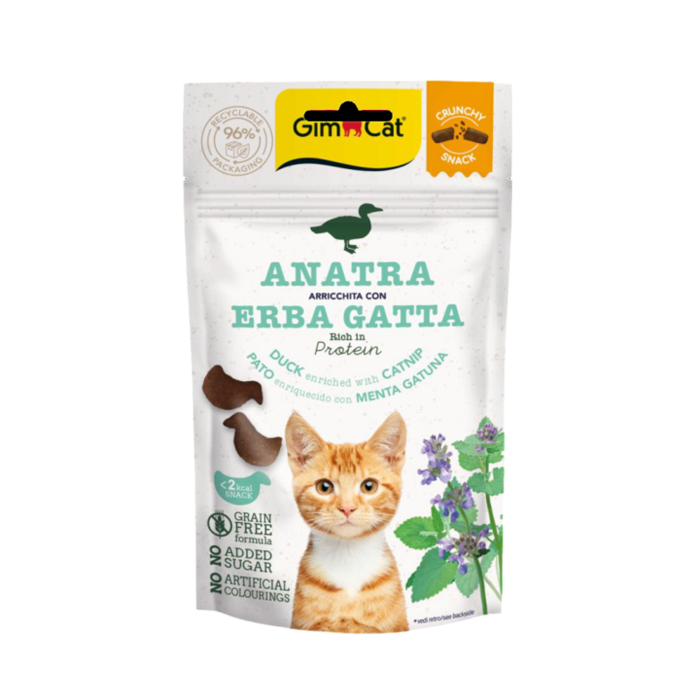 GimCat Crunchy Snacks Duck with Catnip, 50 g ( pīle un kaķumētra)