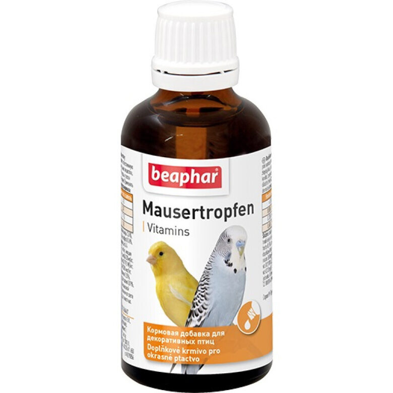 Beaphar Mausertropfen, 50ml - vitaminizēta papildbarība putniem 