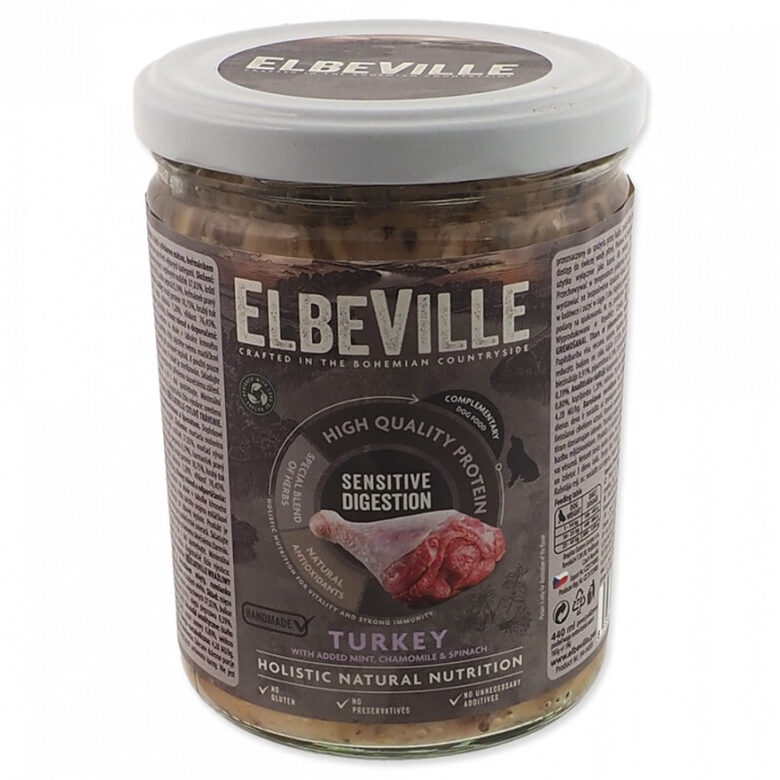 ElbeVille Sensitive Digestion, Turkey with Mint, Chamomile and Spinach, 440 ml