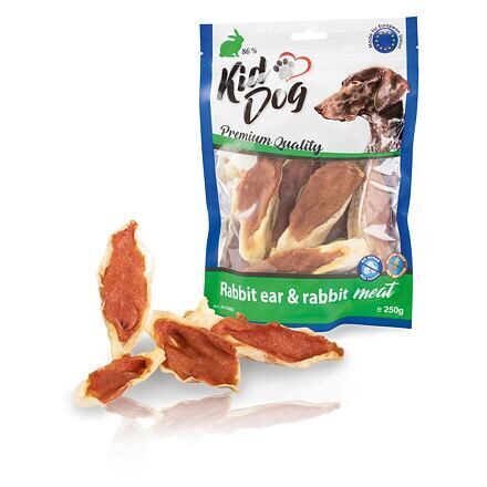 KIDDOG rabbit ear & rabbit meat 250g -  кроличьи ушки с мясом кролика