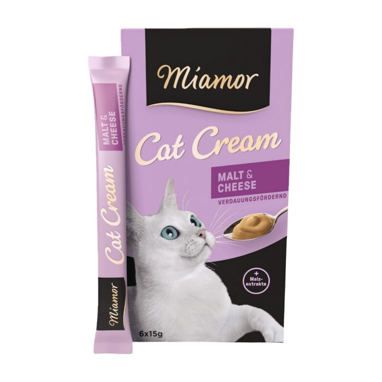 Miamor Malt Cream Kase gardums ar sieru kaķiem spalvas izvadīšanai 15g x 6