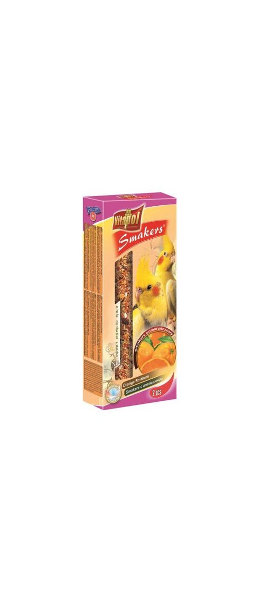 STANDARD Smakers orange for cockatiel 2pcs 90g - палочки Vitapol с апельсином для средних попугаев.