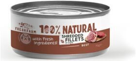 Fresh Farm CAT Shredded fillets in sauce with beef and chicken 70 g - корм для кошек, измельченное филе курицы и свинины в восхитительном бульоне