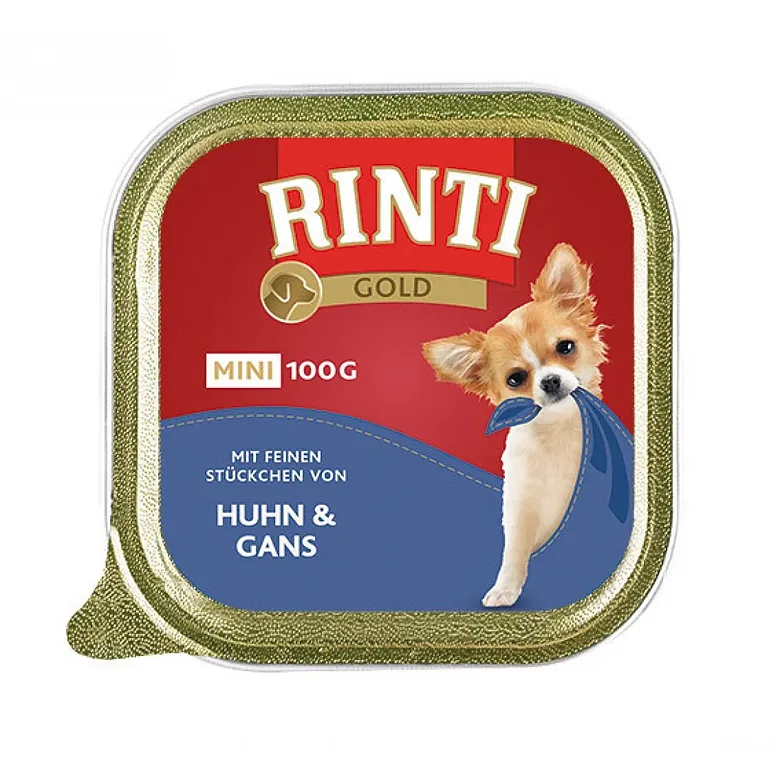 Konservi suņiem Rinti Gold Mini Huhn & Gans ar vistu un zosi (100g)