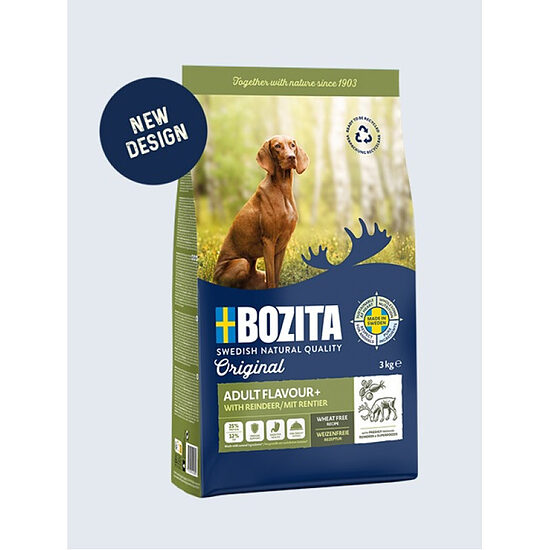 Bozita Original Adult Flavour Plus, 12kg — безпшеничный сухой корм с северным оленем для привередливых собак  Код товара: 020112