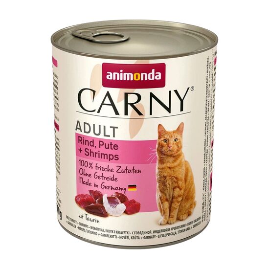 Animonda Carny Adult  Beef, Turkey and Shrimps 800g - konservi kaķiem (Liellops, tītars, garneles)