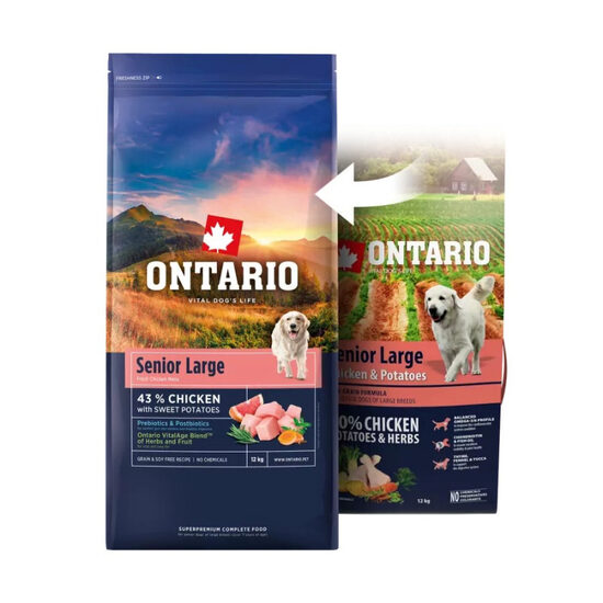 Ontario Senior Large, Chicken and Sweet Potatoes, 12 kg