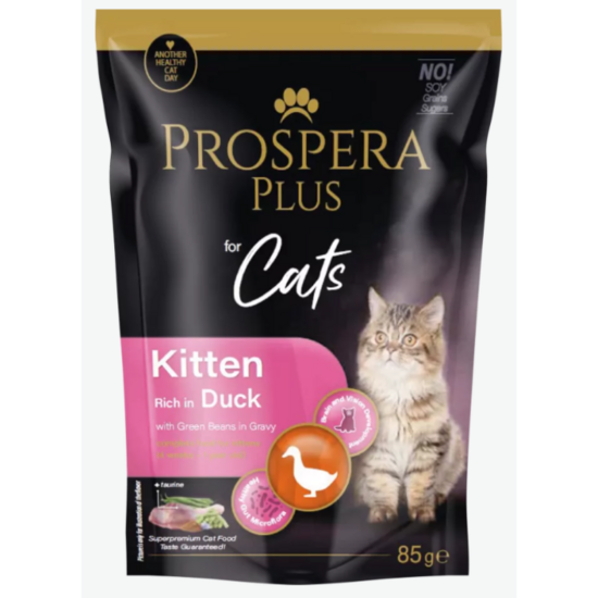 Prospera Plus, Cat Pouch Kitten, Duck and Green Beans, 85 g