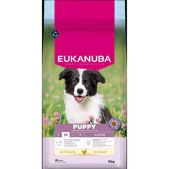 Сухой корм для щенков — Eukanuba Puppy Medium Chicken, 15 кг   Код товара: 113331