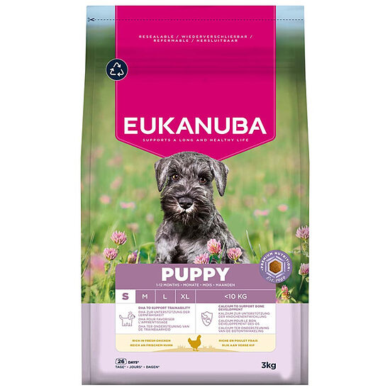 Сухой корм для щенков — Eukanuba Puppy Small Chicken, 3 кг  Код товара: 113332
