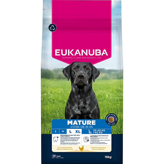Сухой корм для собак — Eukanuba Mature Large Chicken, 15 кг  Код товара: 113333