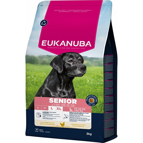 Сухой корм для собак — Eukanuba Senior Large Chicken, 3 кг  Код товара: 113341