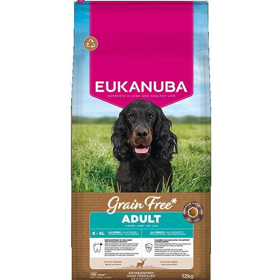 Сухой корм для собак — Eukanuba Adult All Grain Free Venison, 12 кг  Код товара: 113450