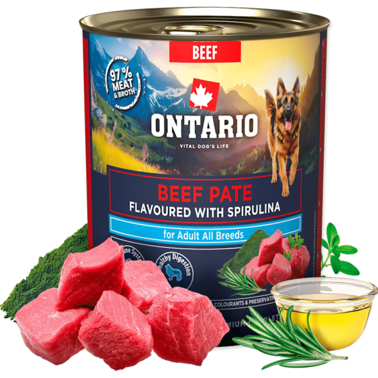 Консервы для собак — Ontario Adult Beef Pate with Spirulina Flavor 800 г
