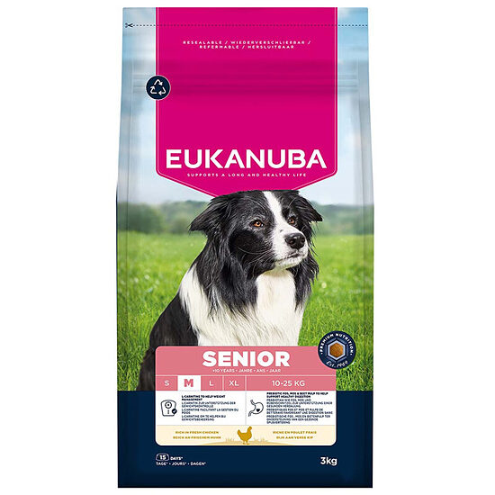 Сухой корм для собак — Eukanuba Mature and Senior Medium Chicken, 3 кг  Код товара: 113752