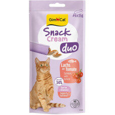Kārumi kaķiem - GimCat SNACK CREAM DUO SALMON & TOMATO 6x15g