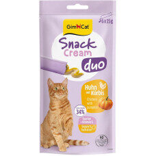 Kārumi kaķiem - GimCat SNACK CREAM DUO CHICKEN & PUMPKIN 6x15g