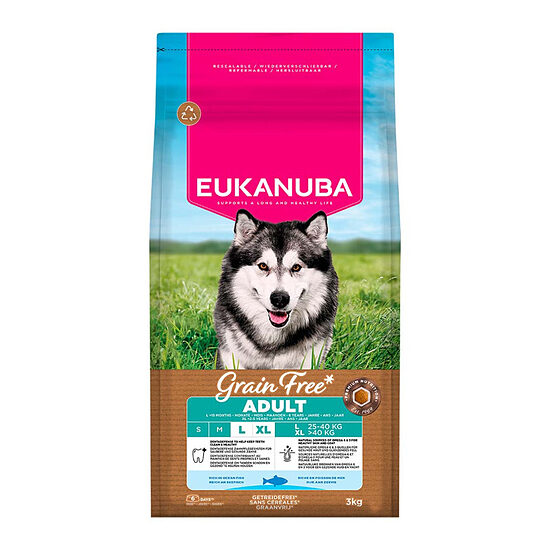 Сухой корм для собак — Eukanuba Adult Large Ocean Fish Grain Free, 3 кг  Код товара: 113827