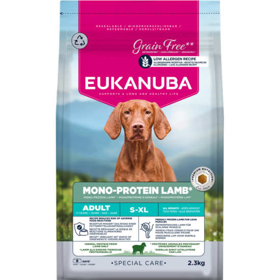 Сухой корм для собак — Eukanuba Adult Mono Protein Lamb, 2,3 кг  Код товара: 113845