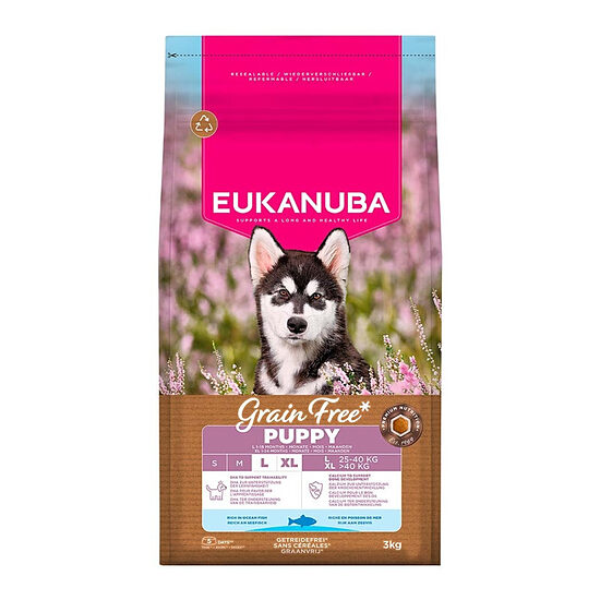 Сухой корм для щенков — Eukanuba Puppy & Junior Large Grain Free Ocean Fish, 3 кг  Код товара: 113858