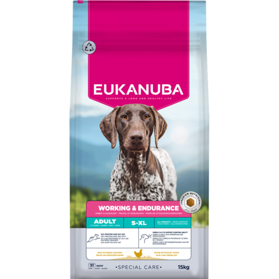 Сухой корм для собак — Eukanuba Adult Working Endurance, 15 кг  Код товара: 113864