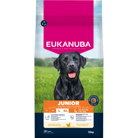 Сухой корм для щенков — Eukanuba Junior Large Chicken, 15 кг   Код товара: 113866