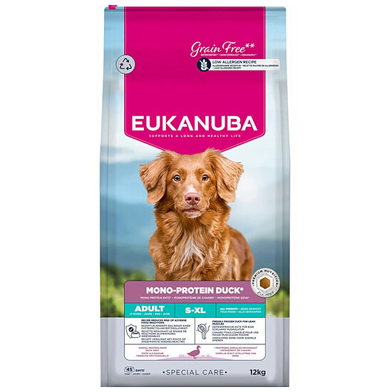 Сухой корм для собак — Eukanuba Adult Mono Protein Duck, 12 кг  Код товара: 113869