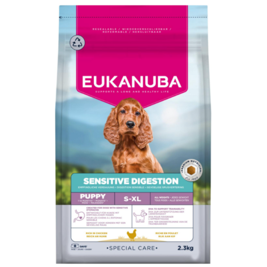 Сухой корм для щенков — Eukanuba Puppy Sensitive Digestion, 12 кг  Код товара: 113863