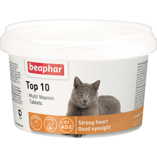 Витаминизированная кормовая добавка: витамины Beaphar TOP 10 cat, 180 таб.